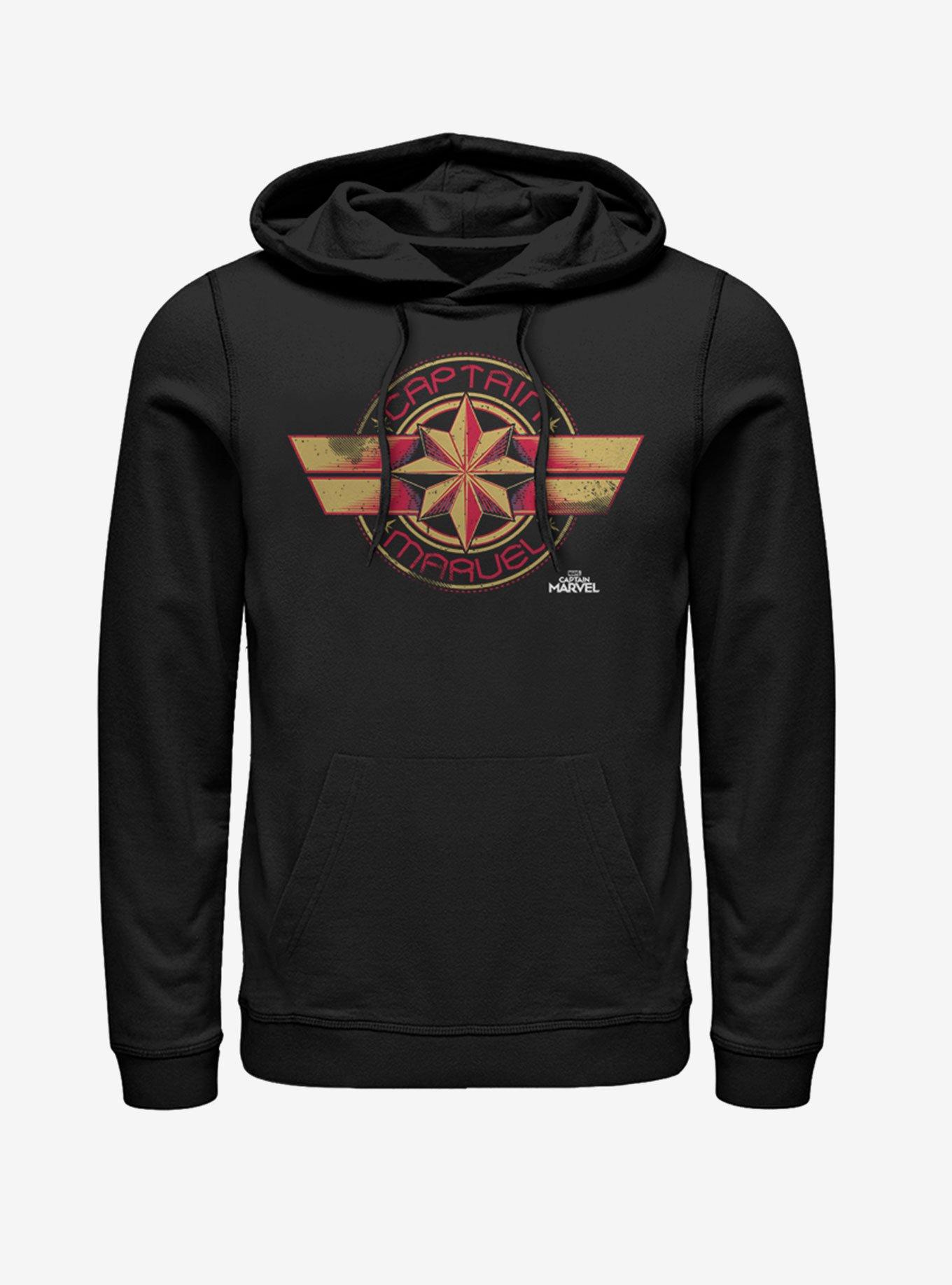 Marvel Captain Marvel Badge Hoodie, BLACK, hi-res