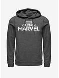 Marvel Captain Marvel Plain Logo Hoodie, CHAR HTR, hi-res