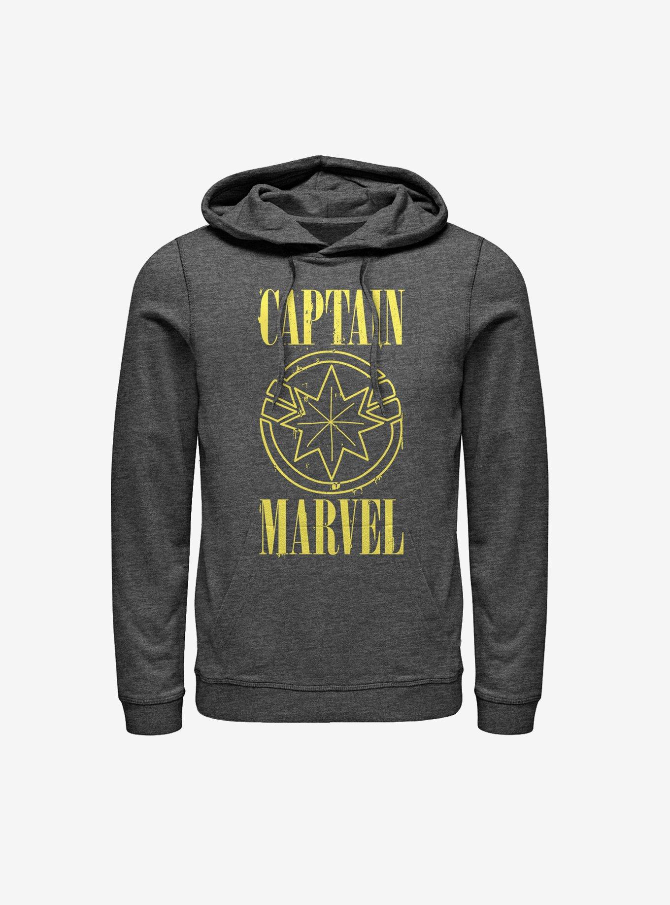 Marvel Captain Marvel Yellow Marvel Hoodie, CHAR HTR, hi-res