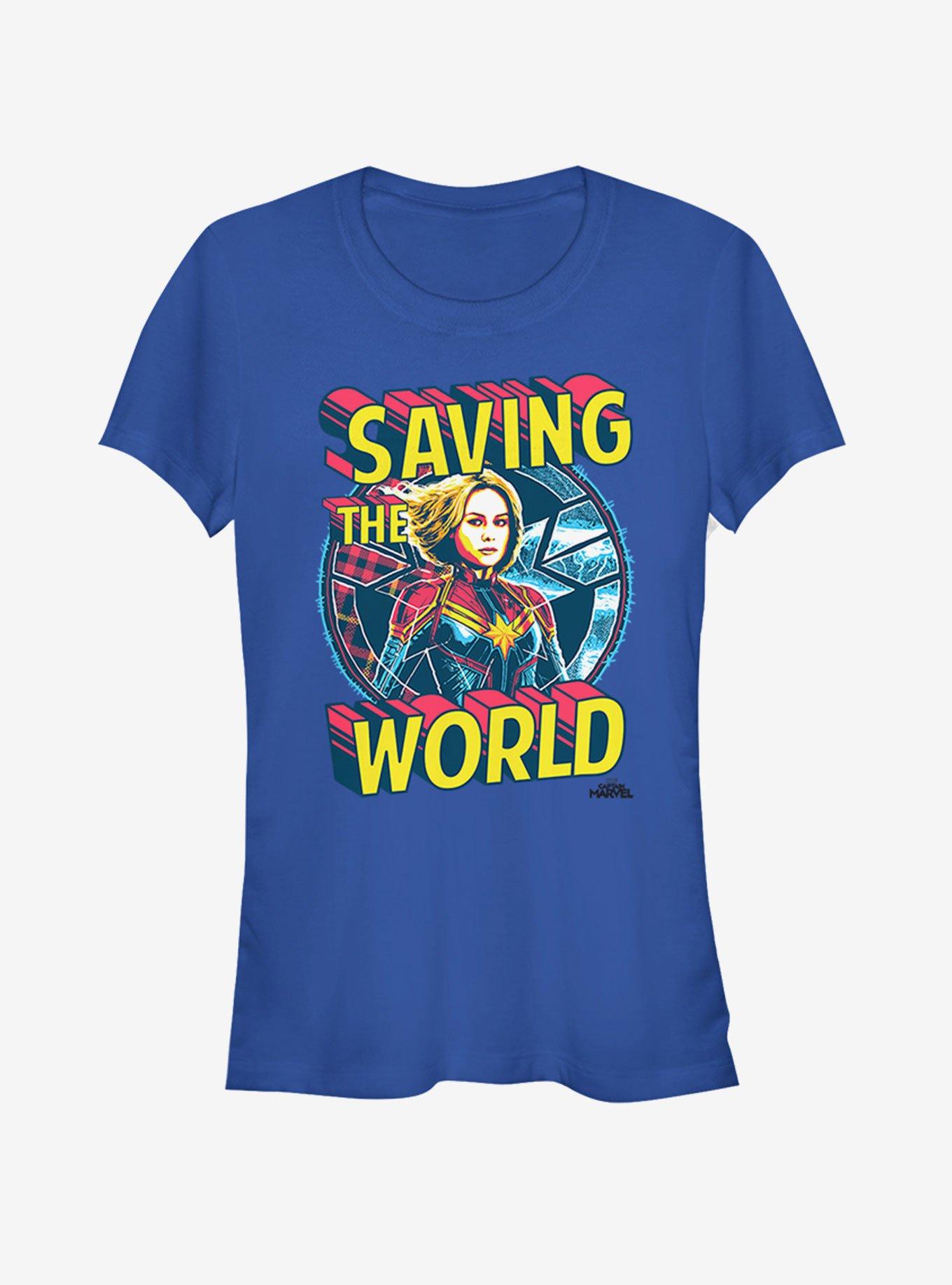 Marvel Captain Marvel Save Me Girls T-Shirt, ROYAL, hi-res