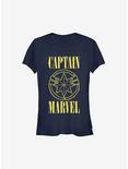 Marvel Captain Marvel Yellow Marvel Girls T-Shirt, NAVY, hi-res