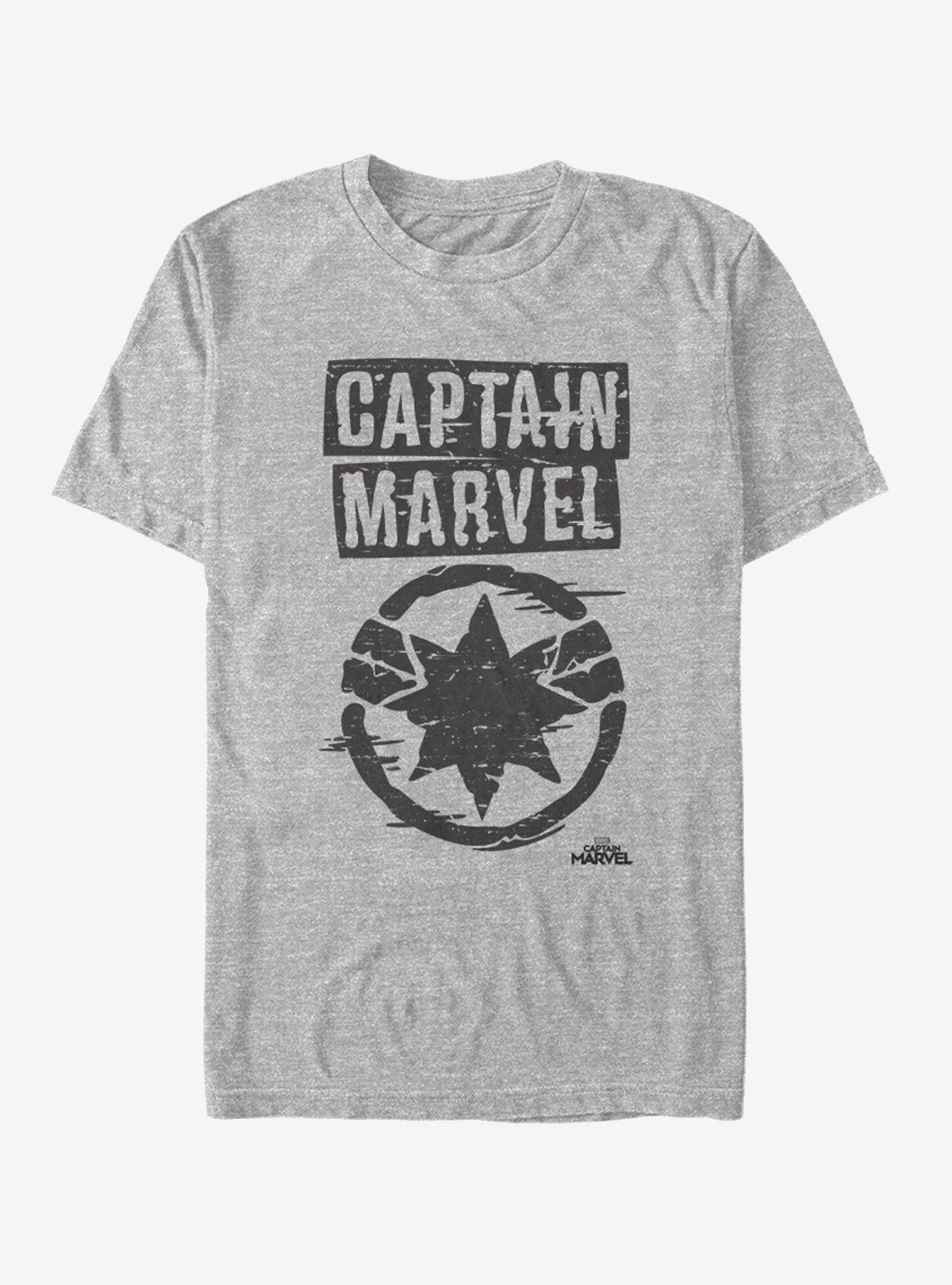 Marvel Captain Marvel Painted Logo T-Shirt, ATH HTR, hi-res
