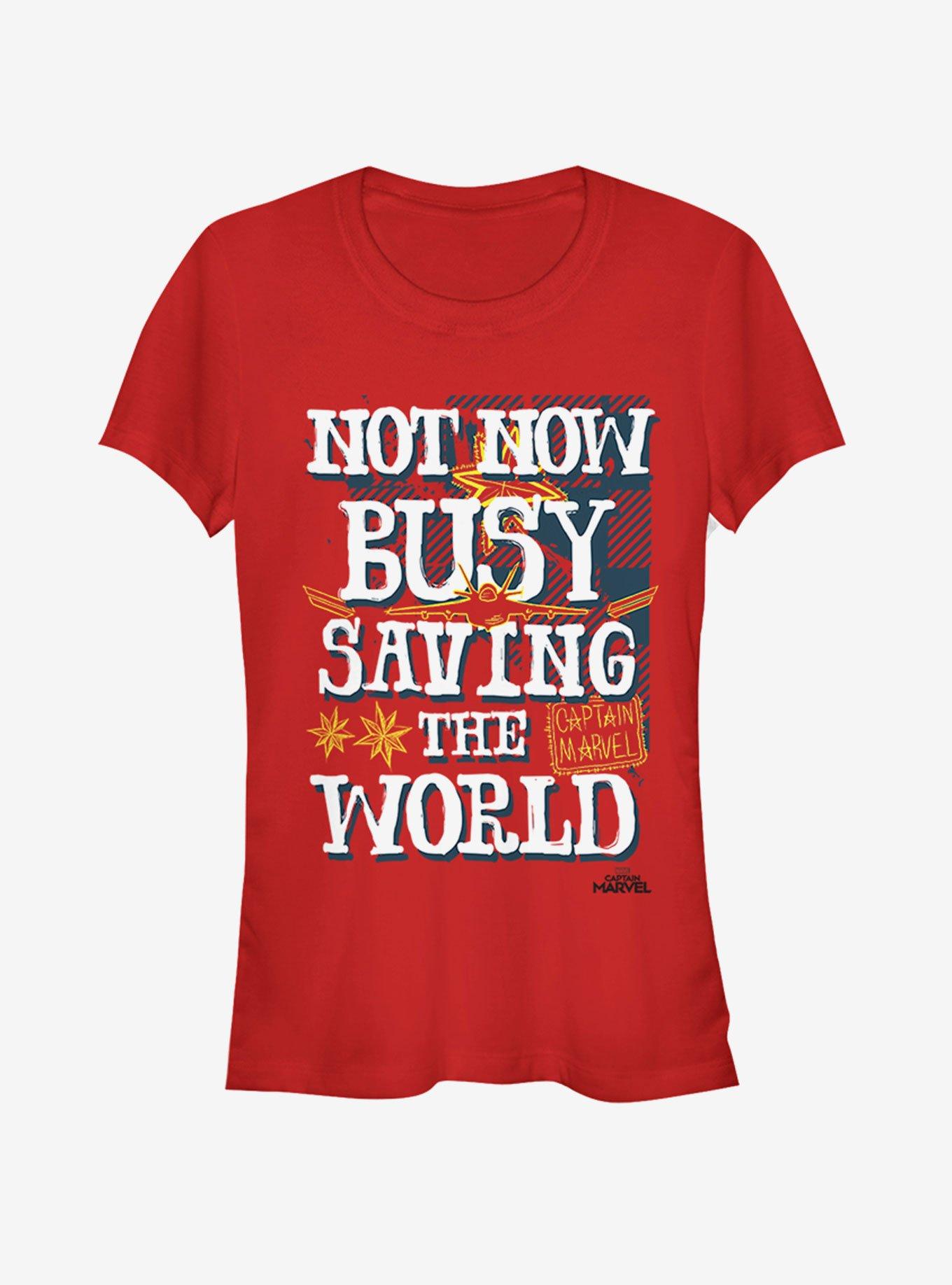 Marvel Captain Marvel Underestimate Power Girls T-Shirt, RED, hi-res