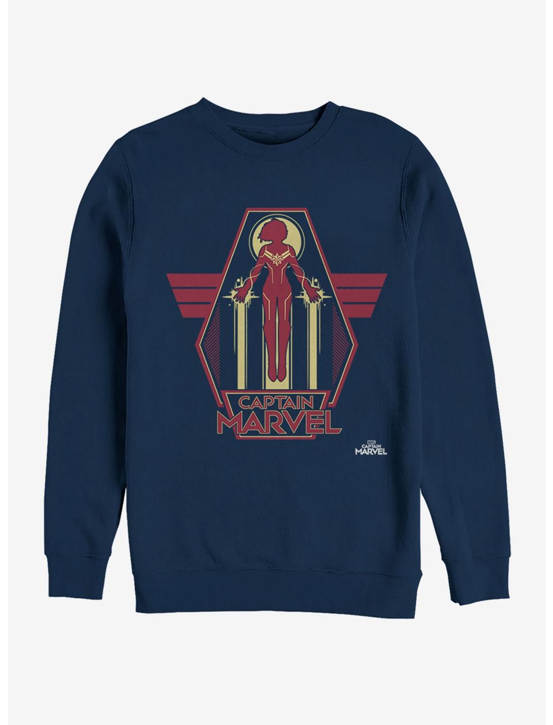 Marvel Captain Marvel Take Flight Sweatshirt, NAVY, hi-res