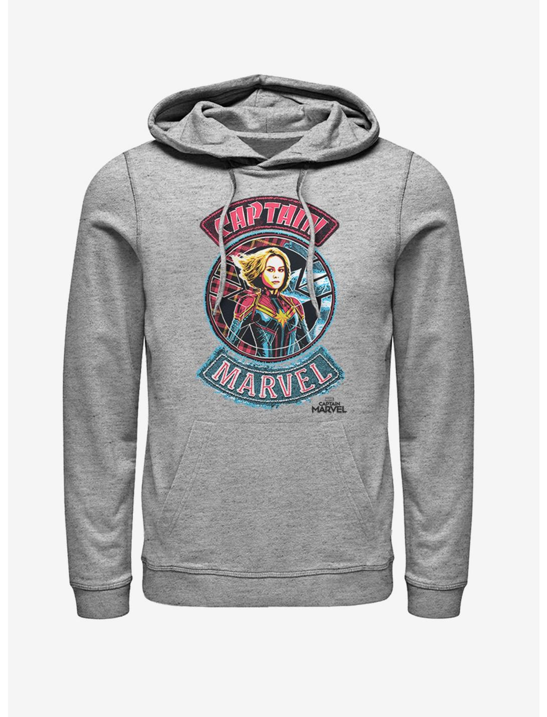 Marvel Captain Marvel Patches Hoodie, ATH HTR, hi-res