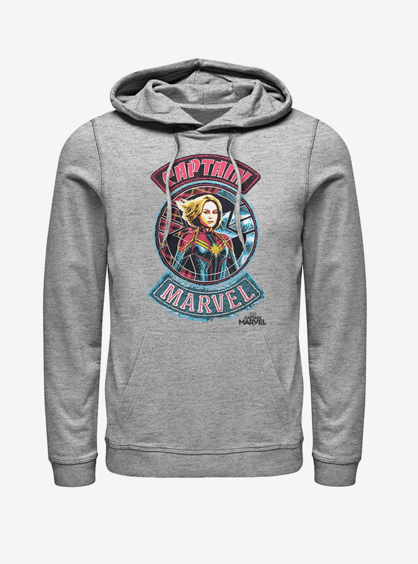 Marvel Captain Marvel Patches Hoodie, ATH HTR, hi-res