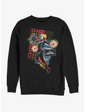 Marvel Captain Marvel 90s Grunge Patch Sweatshirt, , hi-res