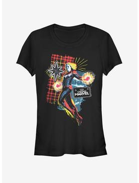 Marvel Captain Marvel 90s Grunge Patch Girls T-Shirt, , hi-res
