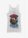 Marvel Captain Marvel Patches Girls Tank Top, WHITE HTR, hi-res