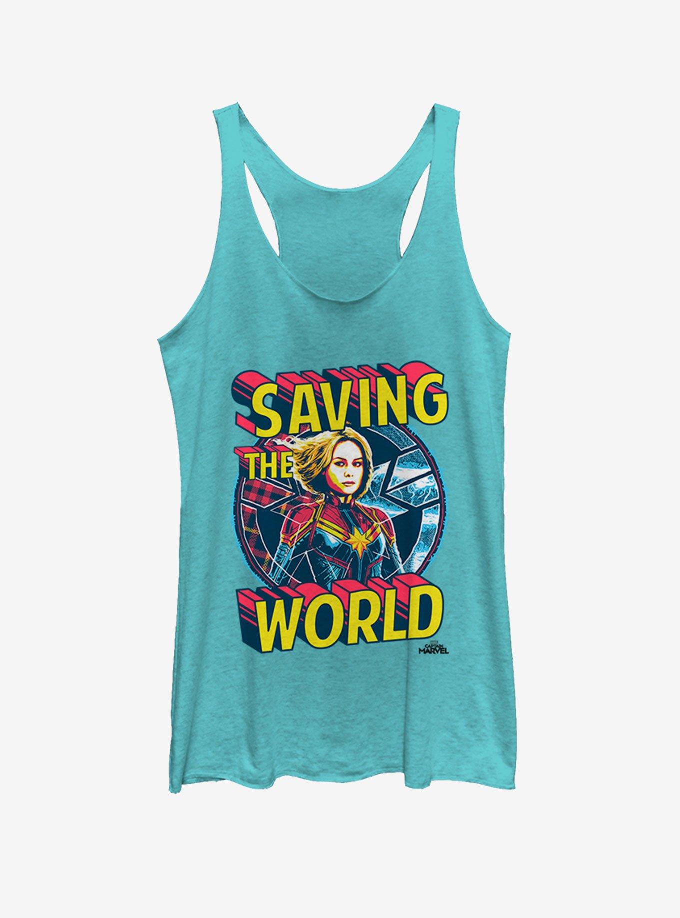 Marvel Captain Marvel Save Me Girls Tank Top, TAHI BLUE, hi-res