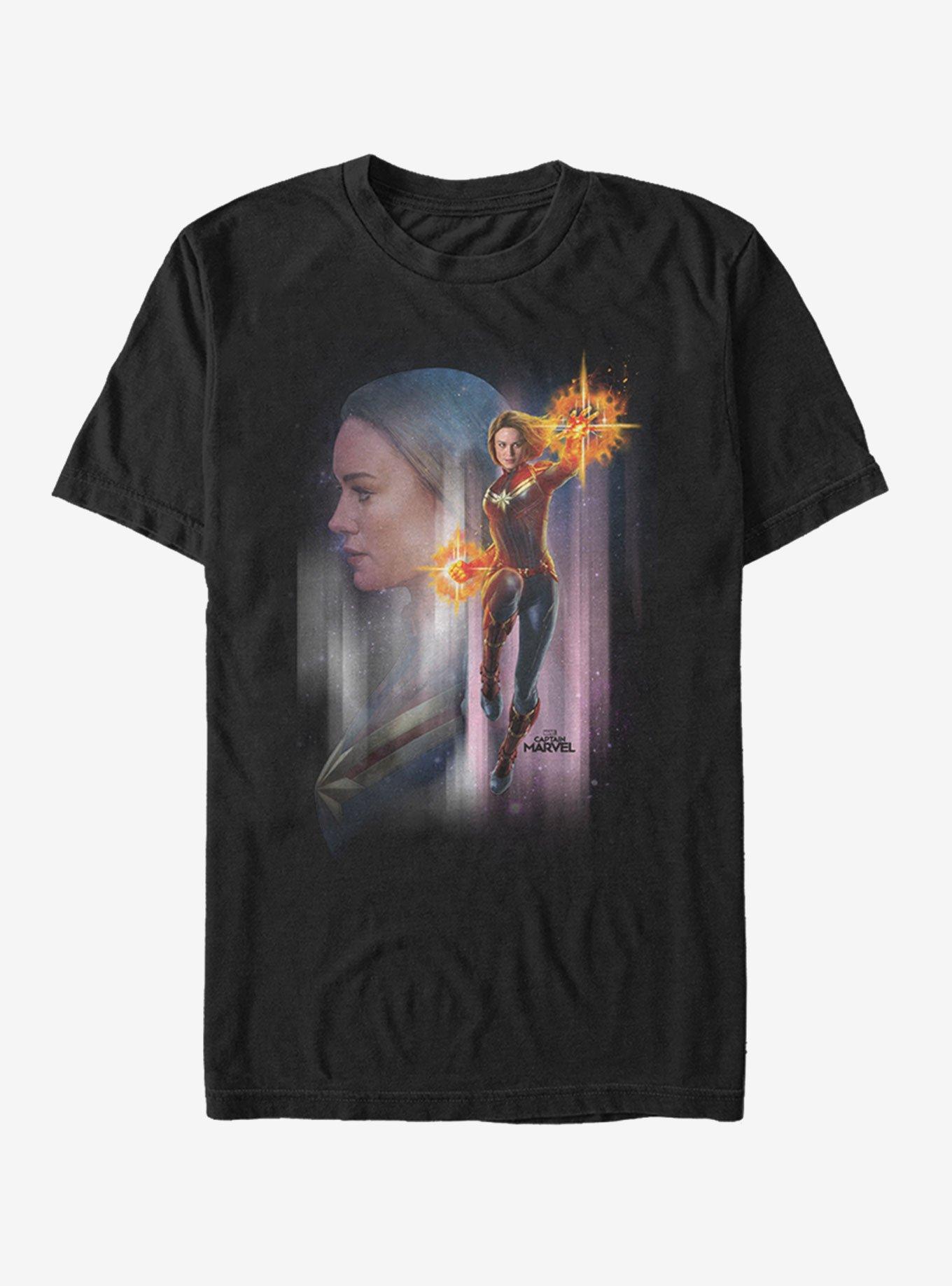 Marvel Captain Marvel Galaxy T-Shirt, BLACK, hi-res