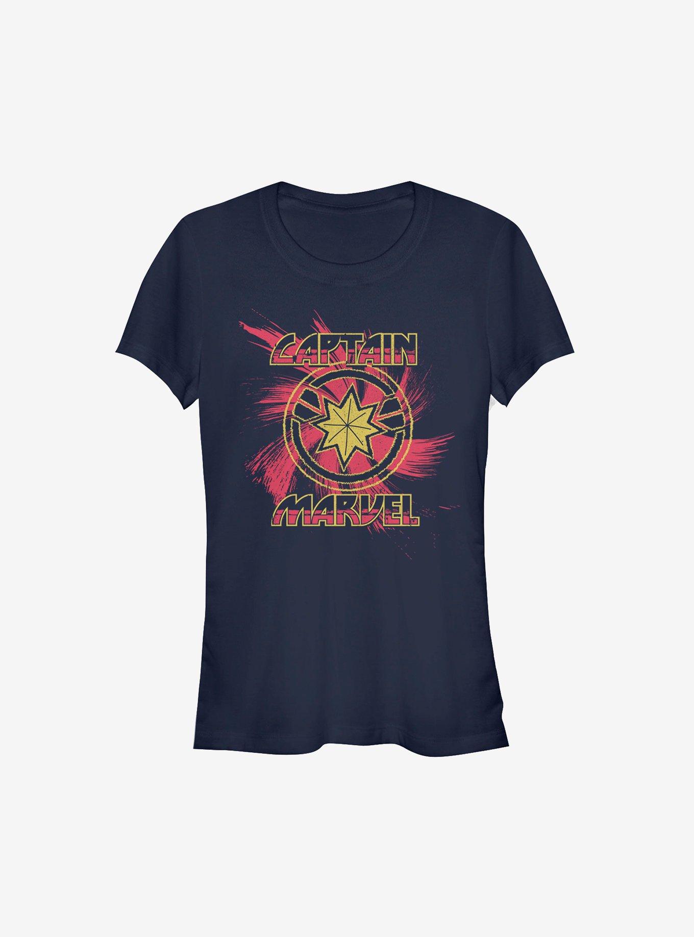 Marvel Captain Marvel Swirl Girls T-Shirt, NAVY, hi-res