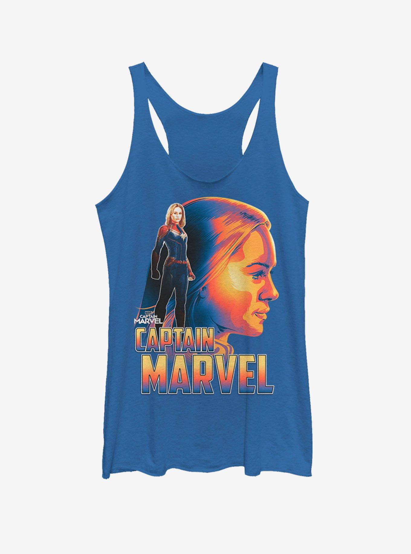 Marvel Captain Marvel Silhouette Girls Tank Top, ROY HTR, hi-res