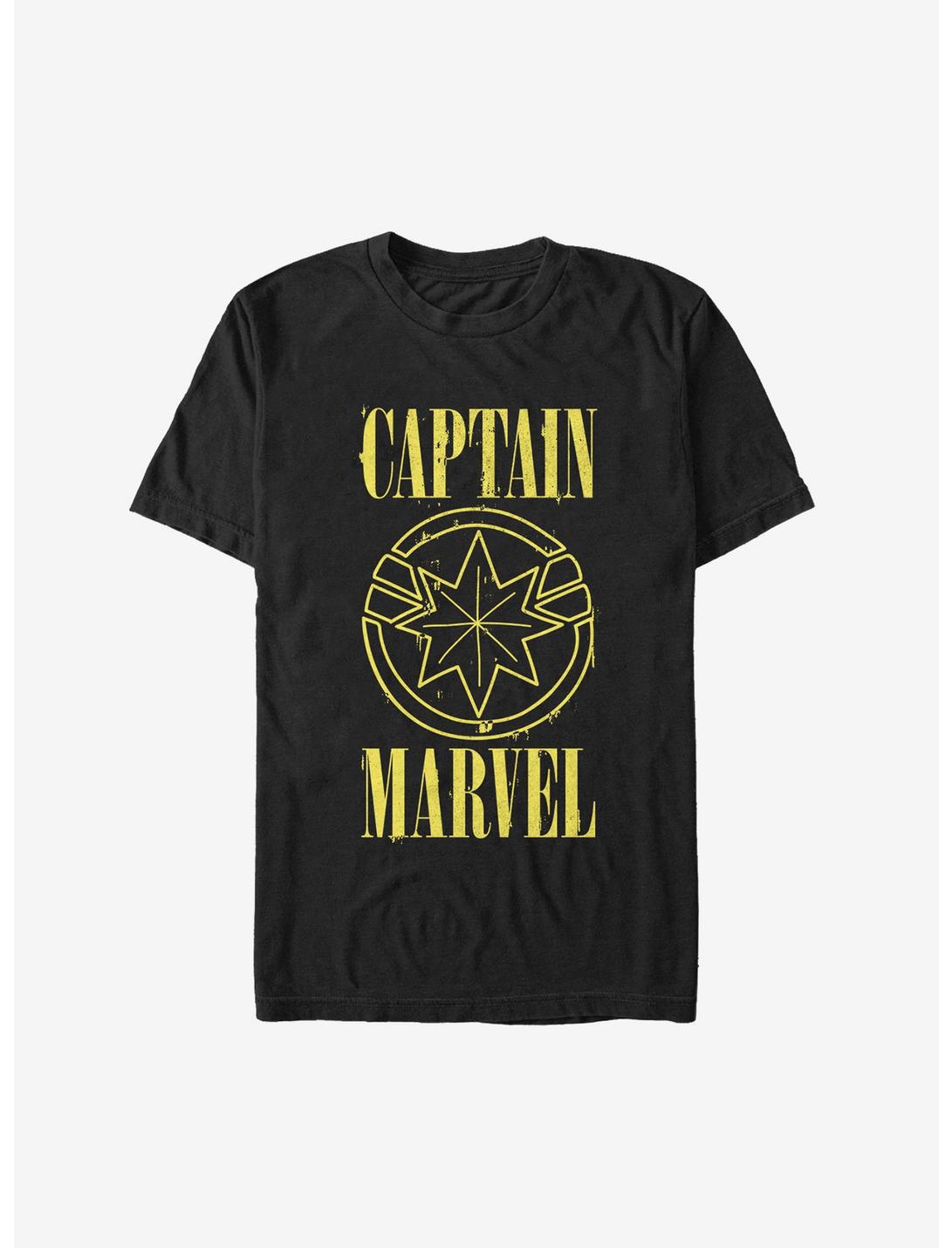 Marvel Captain Marvel Yellow Marvel T-Shirt, BLACK, hi-res