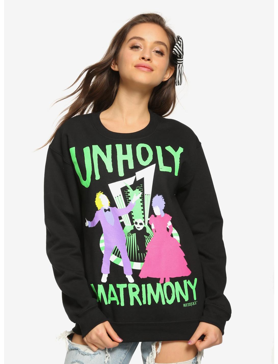 Beetlejuice Unholy Matrimony Girls Sweatshirt, MULTI, hi-res