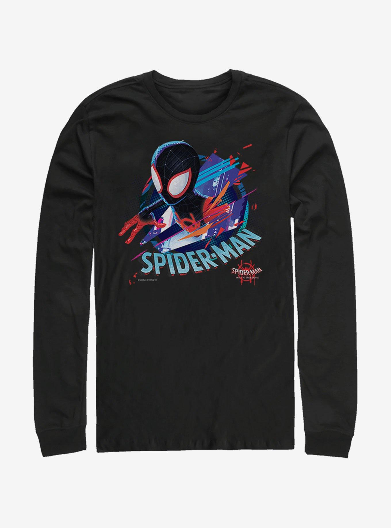 Marvel Spider-Man Cracked Spider Long-Sleeve T-Shirt, BLACK, hi-res