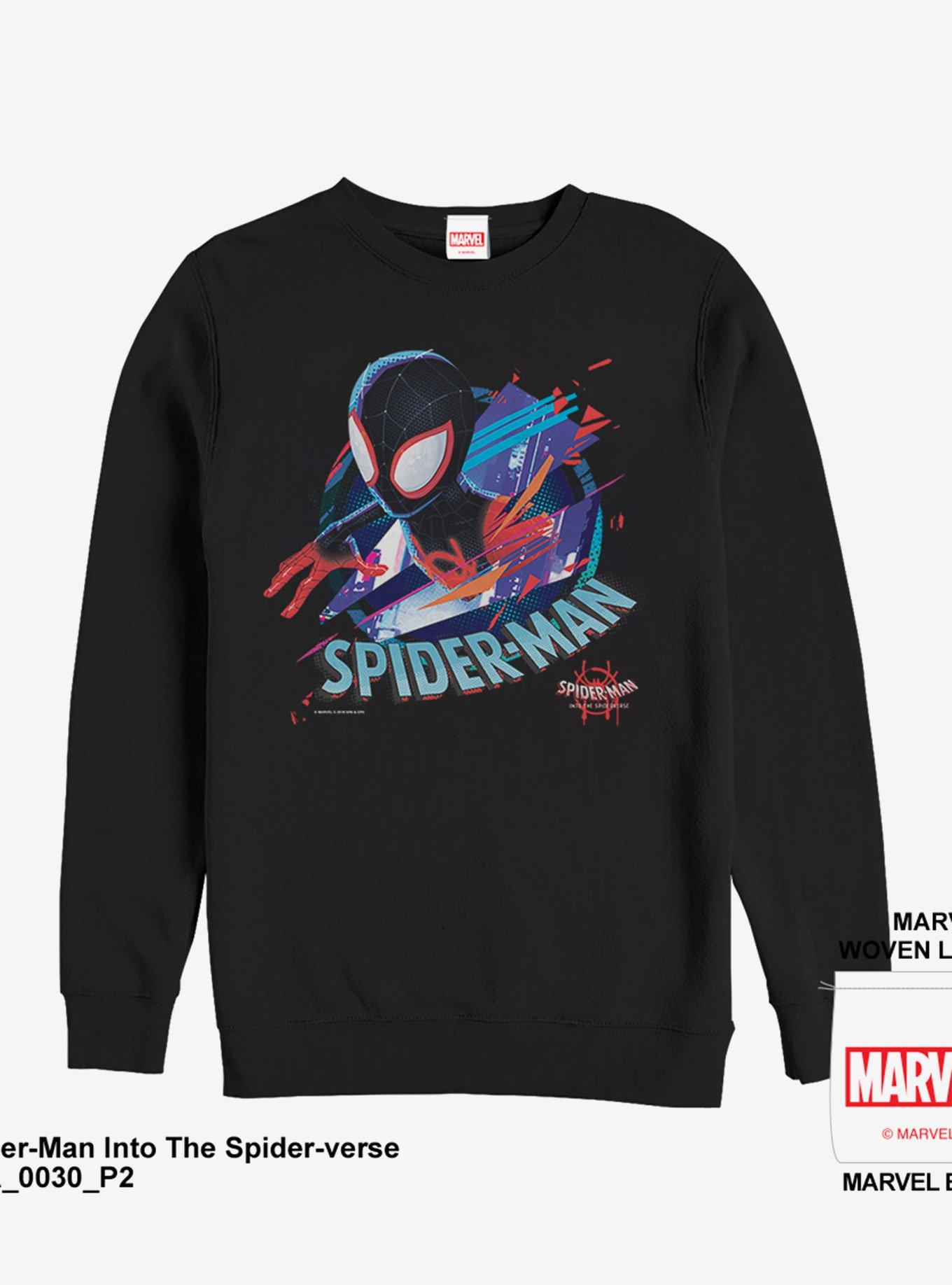 Marvel Spider-Man Cracked Spider Sweatshirt, BLACK, hi-res