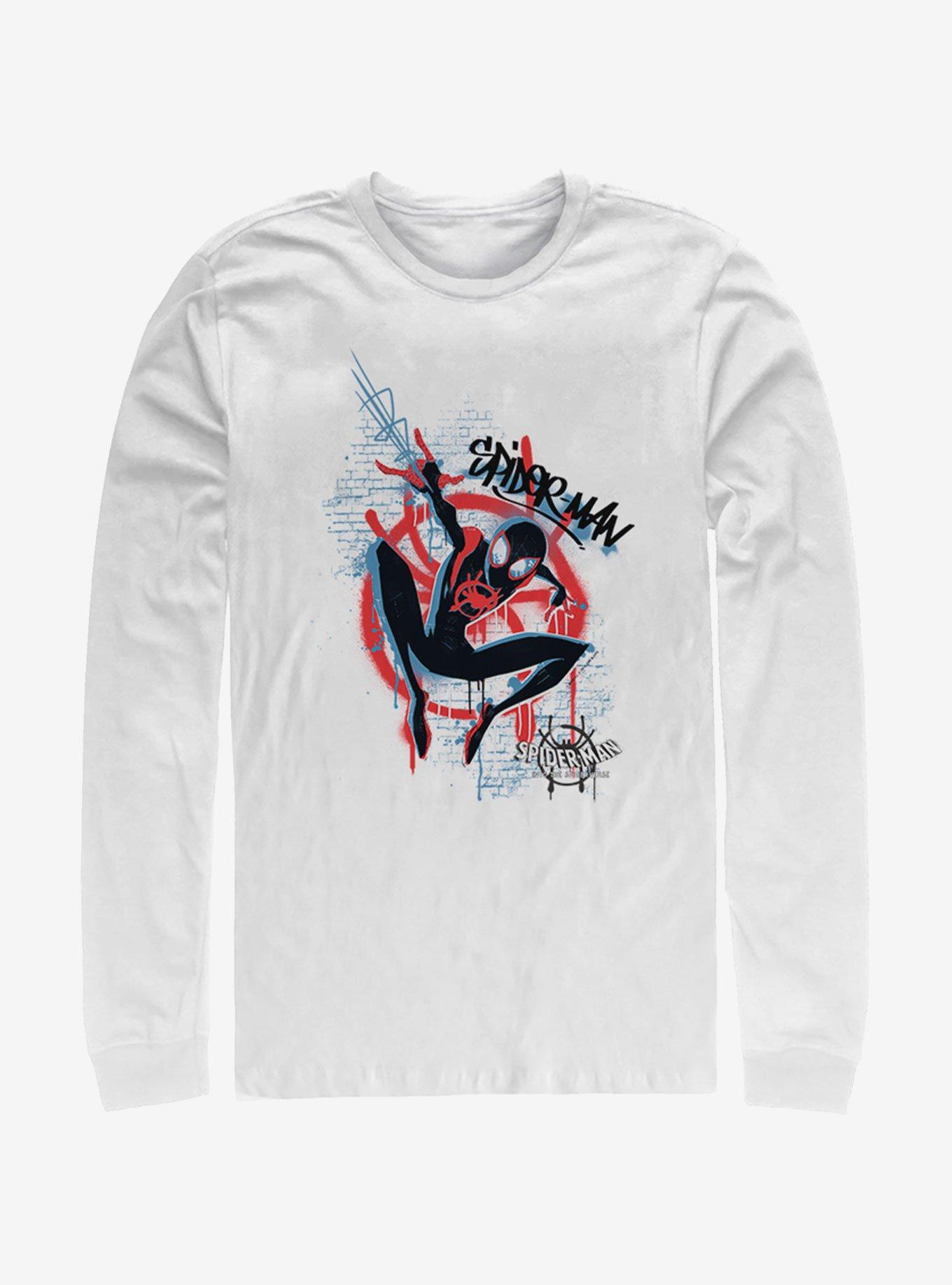 Marvel Spider-Man Graffiti Spider Long-Sleeve T-Shirt, WHITE, hi-res