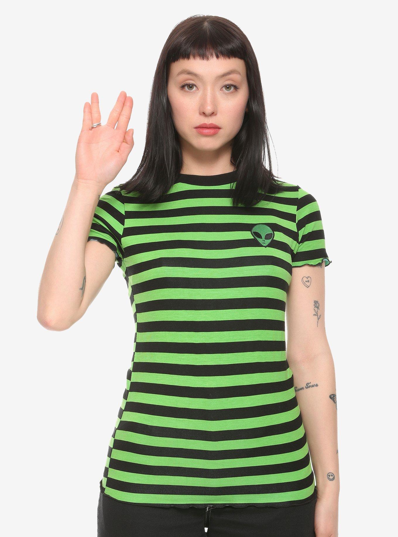 Green Day Logo Striped T-Shirt, Hot Topic