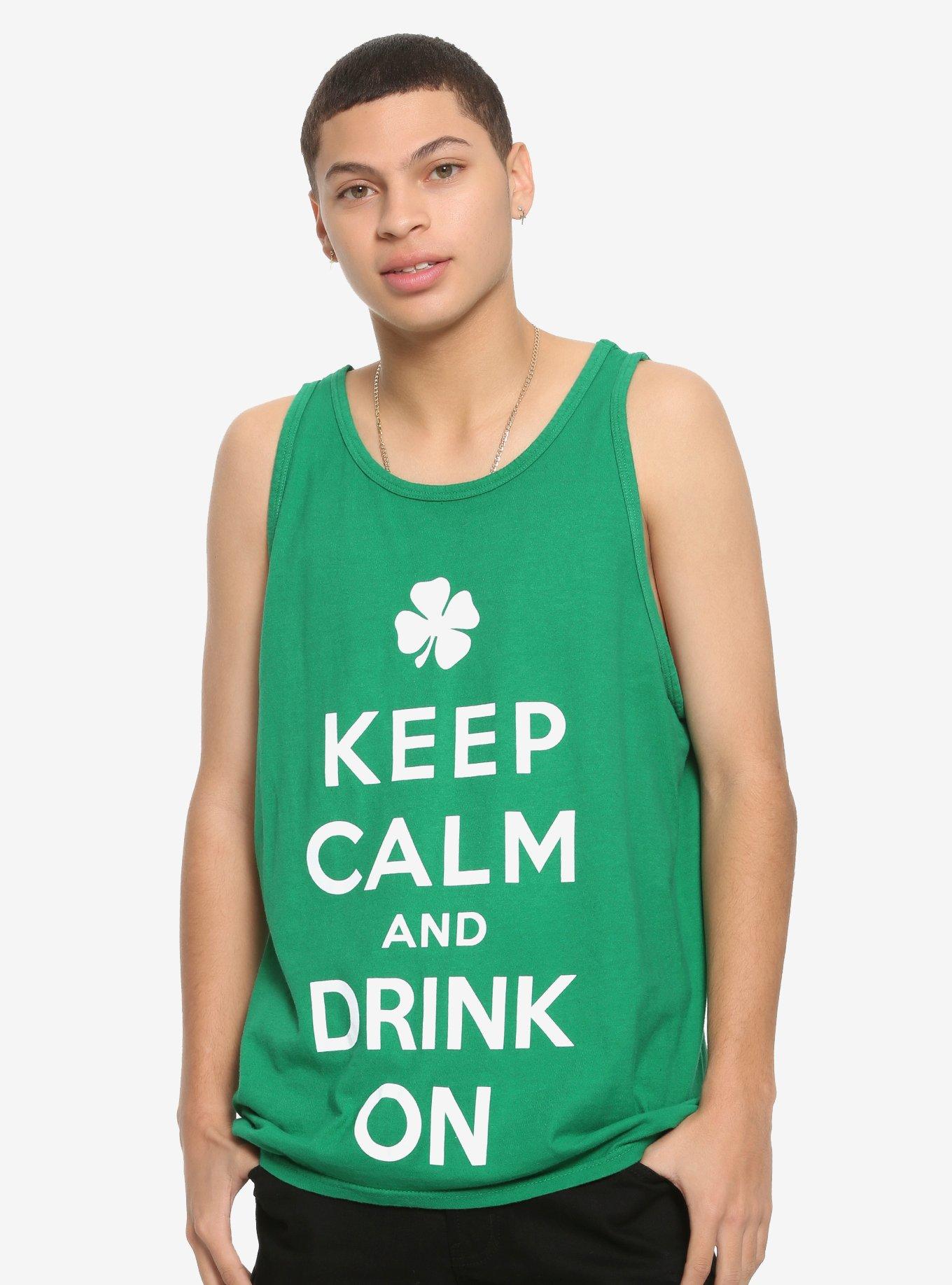 Keep Calm & Drink On Tank Top, WHITE, hi-res