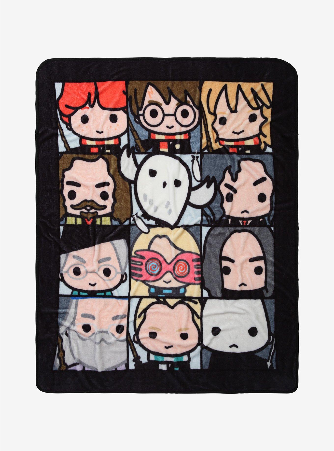 Harry Potter Chibi Character Squares Plush Throw Blanket, , hi-res