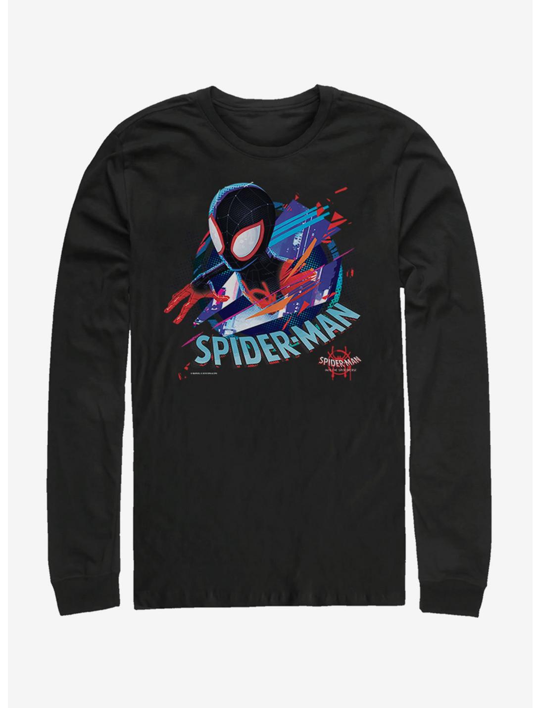Marvel Spider-Man: Into the Spider-Verse Cracked Spider Womens Long-Sleeve T-Shirt, BLACK, hi-res