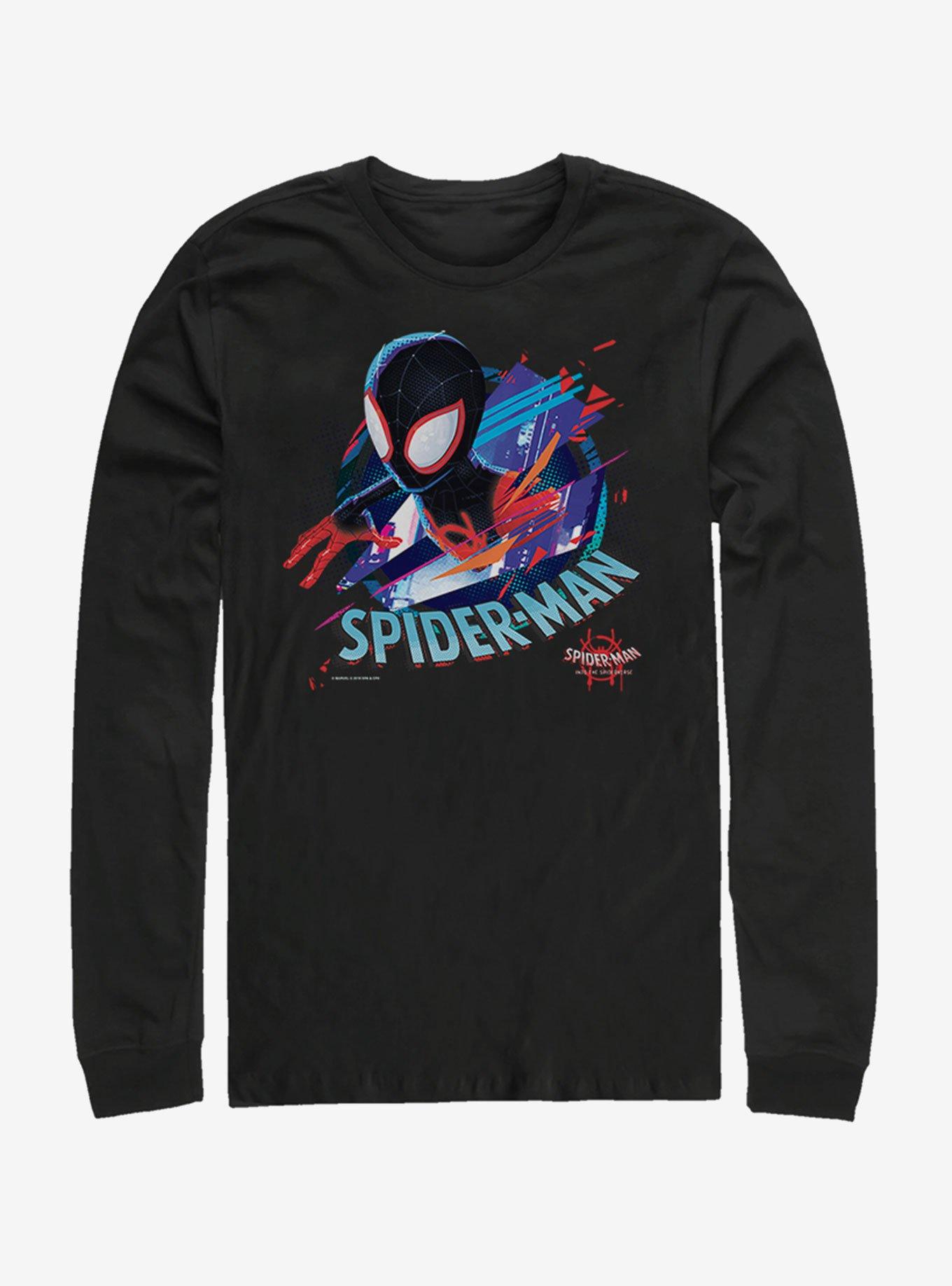 Marvel Spider-Man: Into the Spider-Verse Cracked Spider Womens Long-Sleeve T-Shirt, BLACK, hi-res