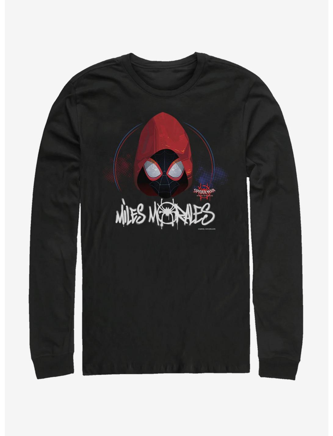 Marvel Spider-Man: Into the Spider-Verse Hooded Miles Womens Long-Sleeve T-Shirt, BLACK, hi-res