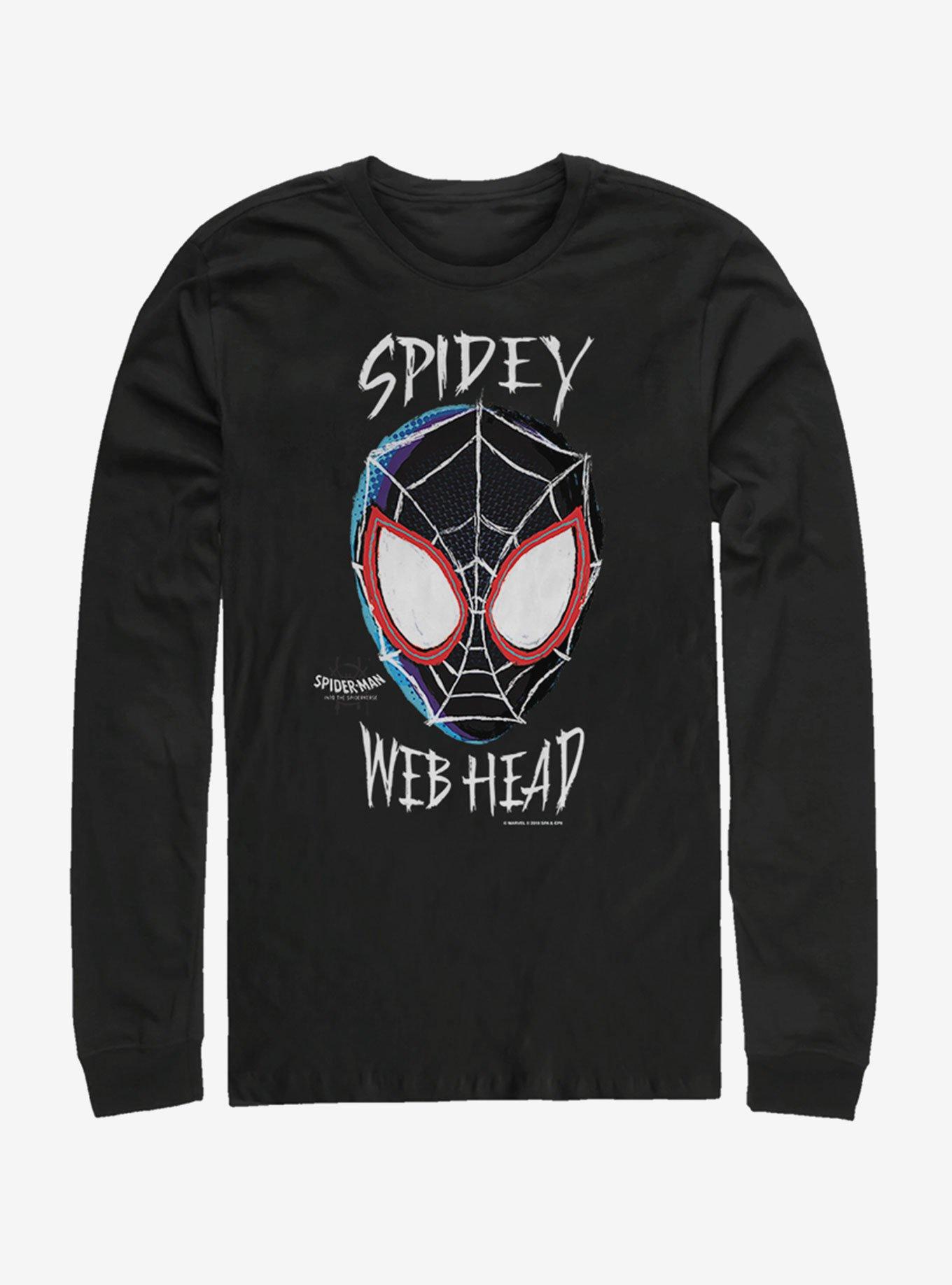 Marvel Spider-Man: Into the Spider-Verse Web Head Womens Long-Sleeve T-Shirt, BLACK, hi-res