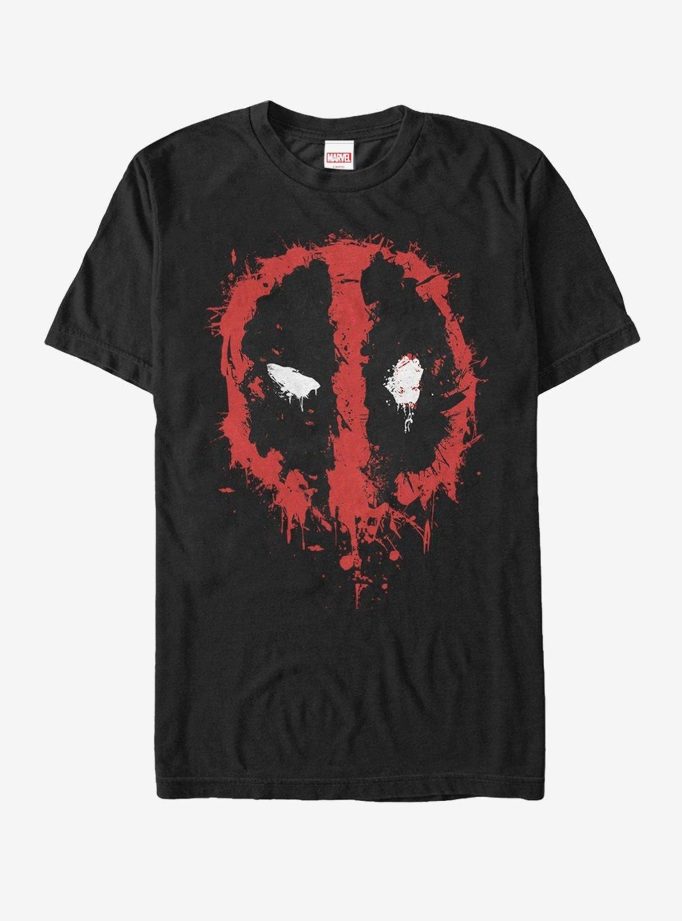 Extra Soft Marvel Deadpool Splatter Icon  T-Shirt, BLACK, hi-res