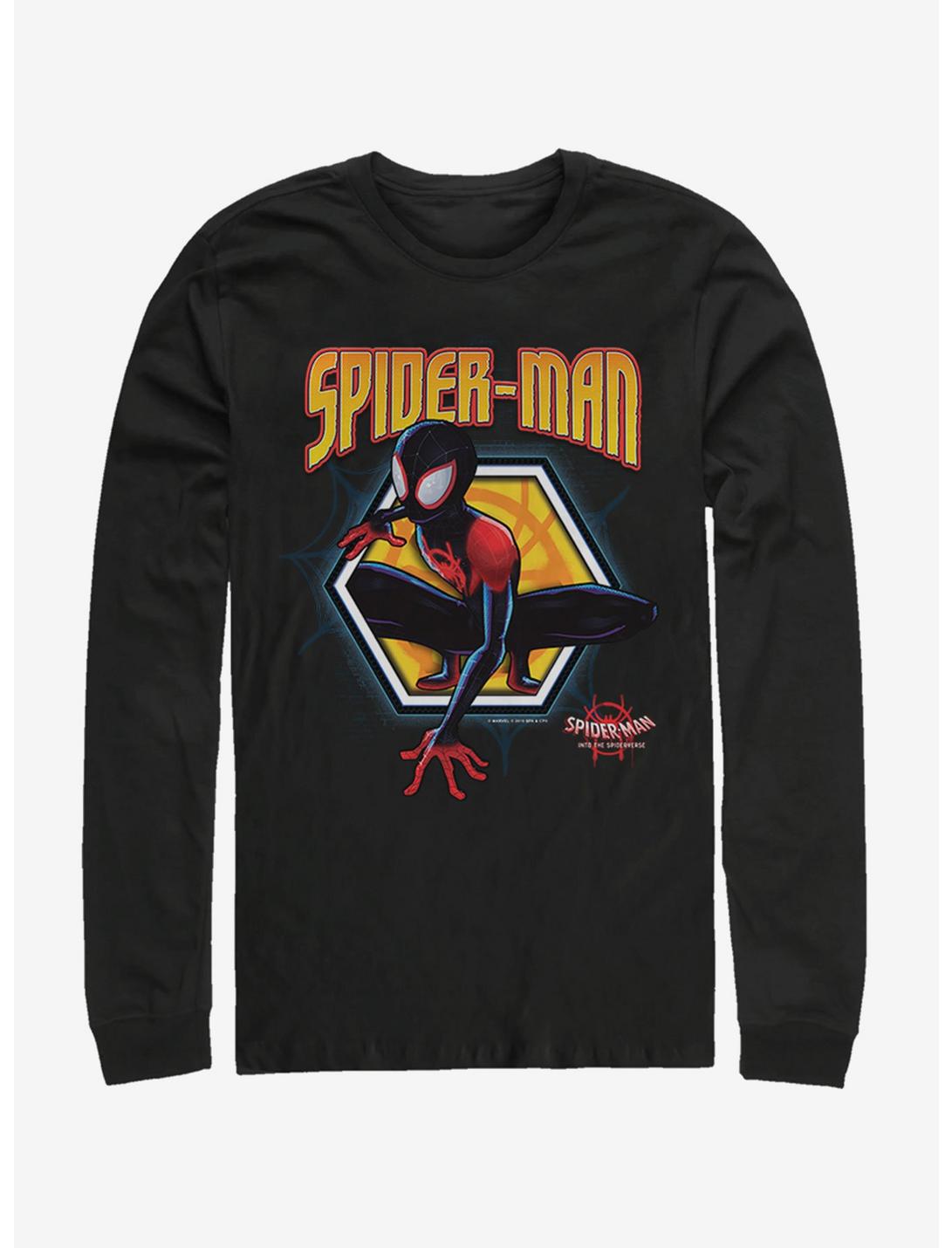 Plus Size Marvel Spider-Man: Into the Spider-Verse Golden Miles Womens Long-Sleeve T-Shirt, BLACK, hi-res