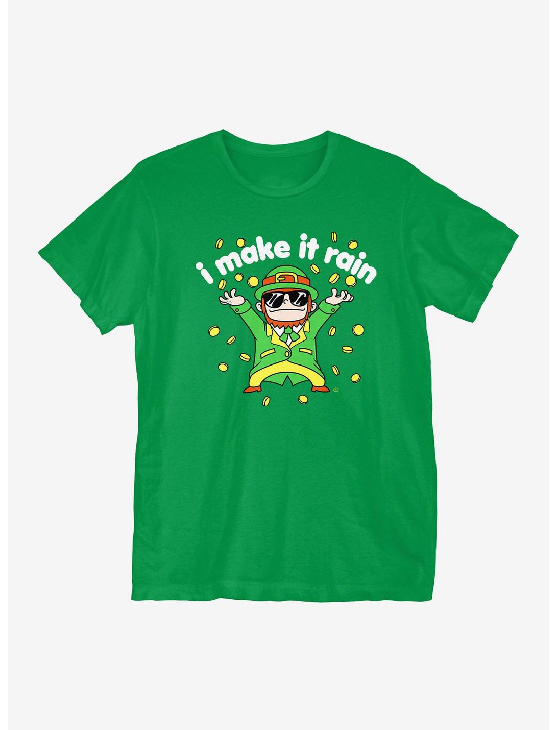 St Patrick's Day I Make it Rain T-Shirt, KELLY GREEN, hi-res
