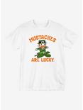 St Patrick's Day Mustaches are Lucky T-Shirt, WHITE, hi-res