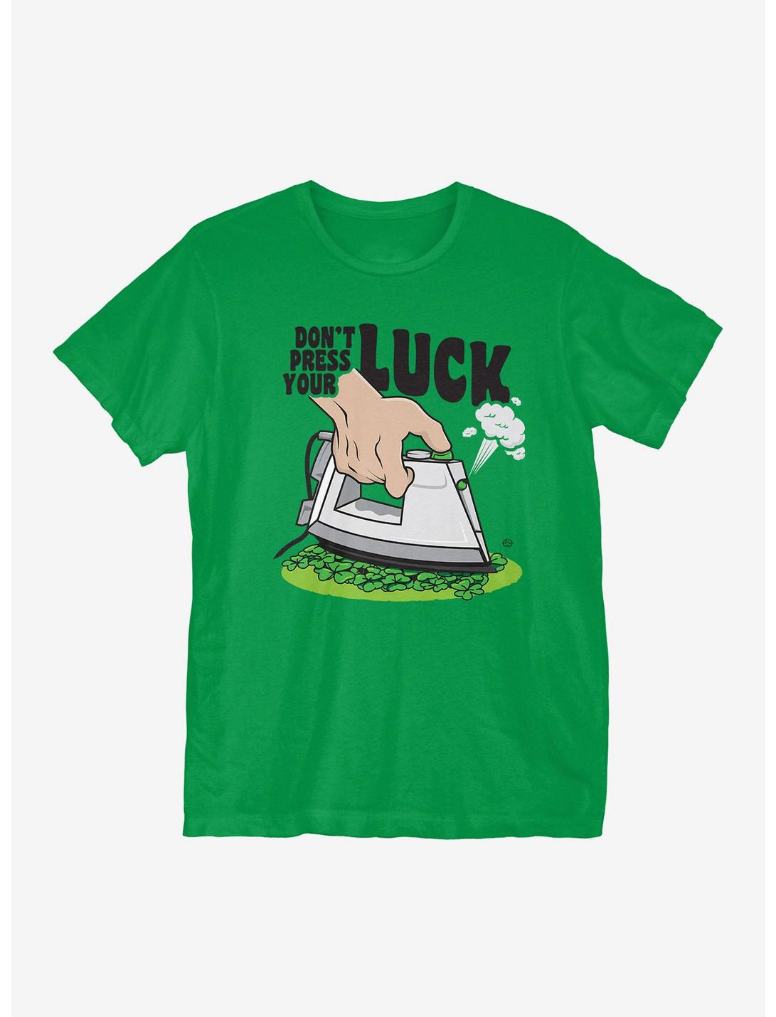 St Patrick's Day Don't Press Your Luck T-Shirt, KELLY GREEN, hi-res