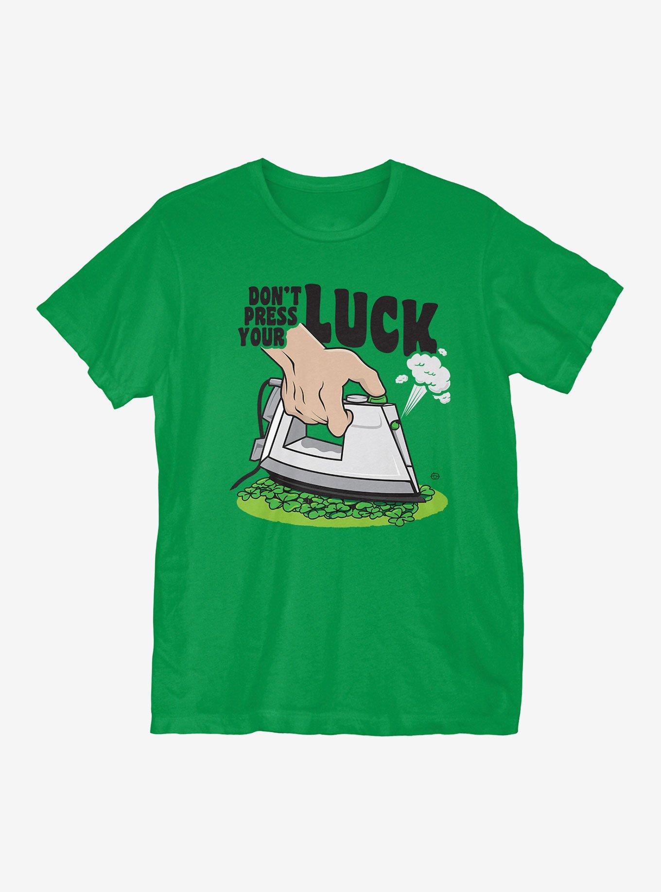 St Patrick's Day Don't Press Your Luck T-Shirt, KELLY GREEN, hi-res