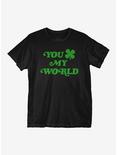 St Patrick's Day Shamrock My World T-Shirt, BLACK, hi-res