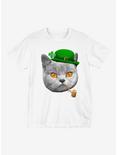 St Patrick's Day Leprecatnip Cat T-Shirt, WHITE, hi-res