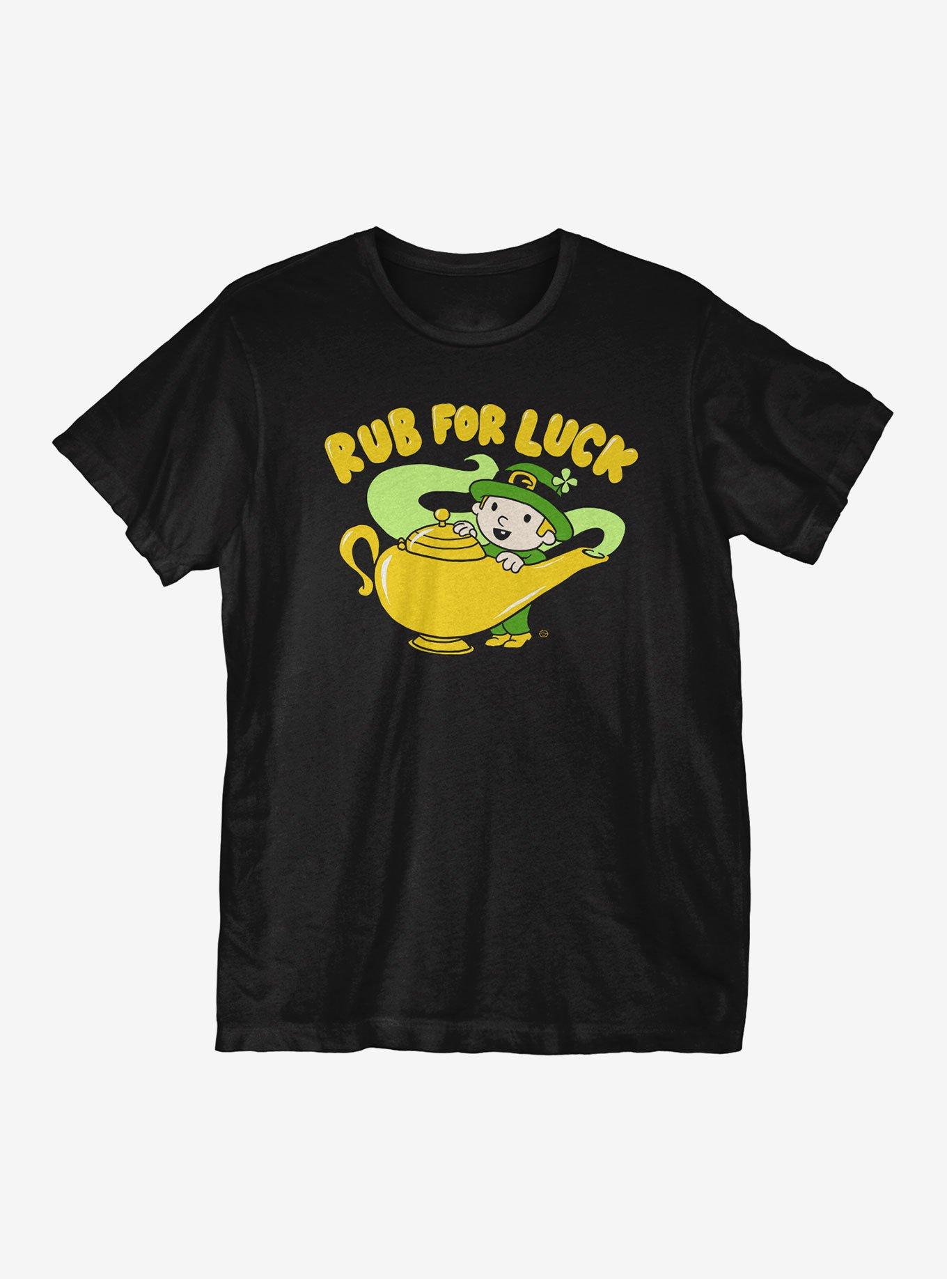 St Patrick's Day Rub for Luck T-Shirt, BLACK, hi-res