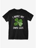St Patrick's Day I Make My Own Luck T-Shirt, BLACK, hi-res