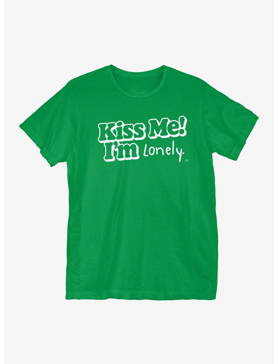 St Patrick's Day Kiss Me I'm Lonely T-Shirt, KELLY GREEN, hi-res