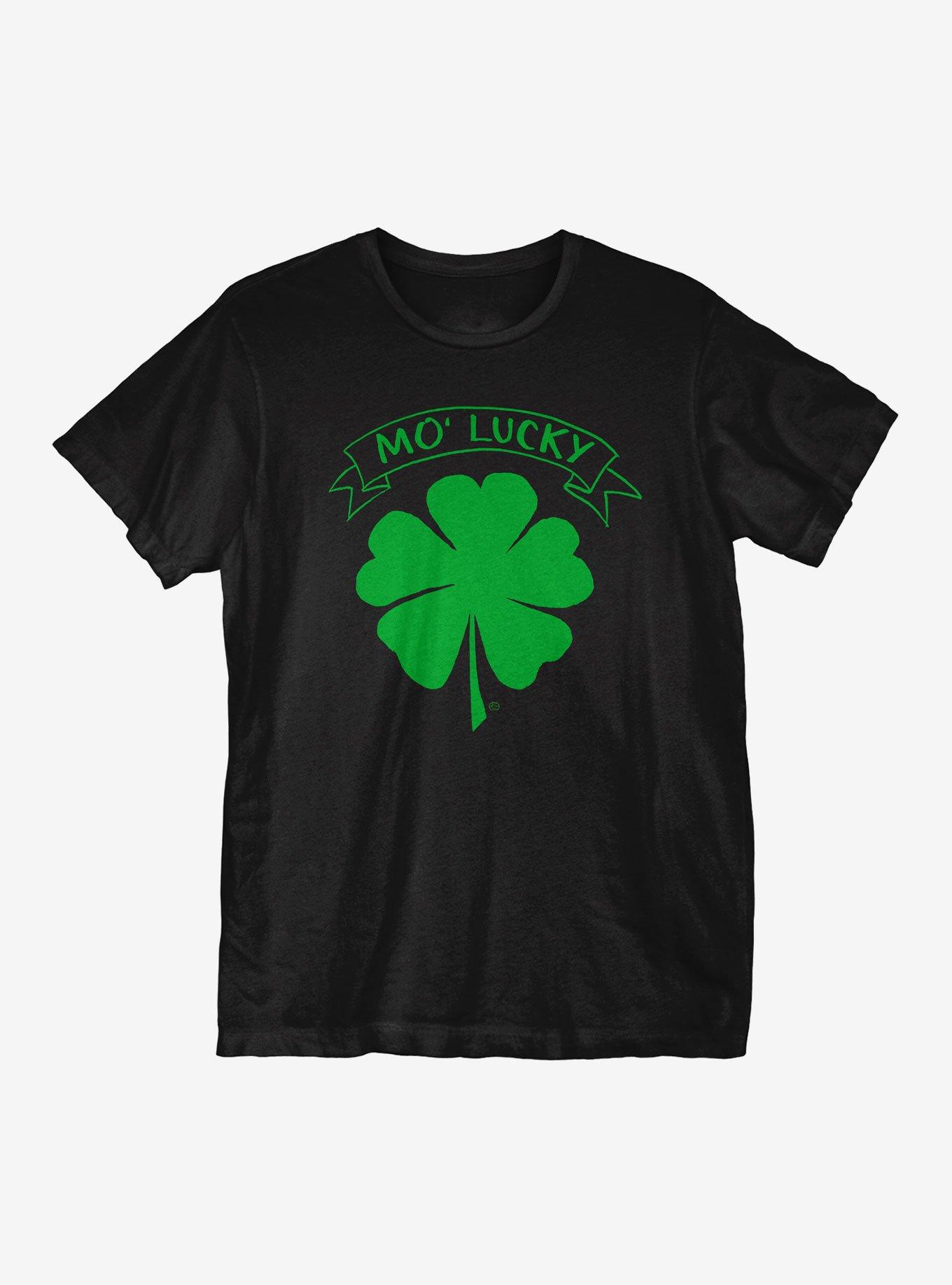 St Patrick's Day Mo Lucky T-Shirt, BLACK, hi-res