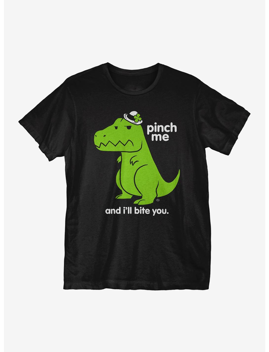 St Patrick's Day Pinch Me Dino T-Shirt, BLACK, hi-res