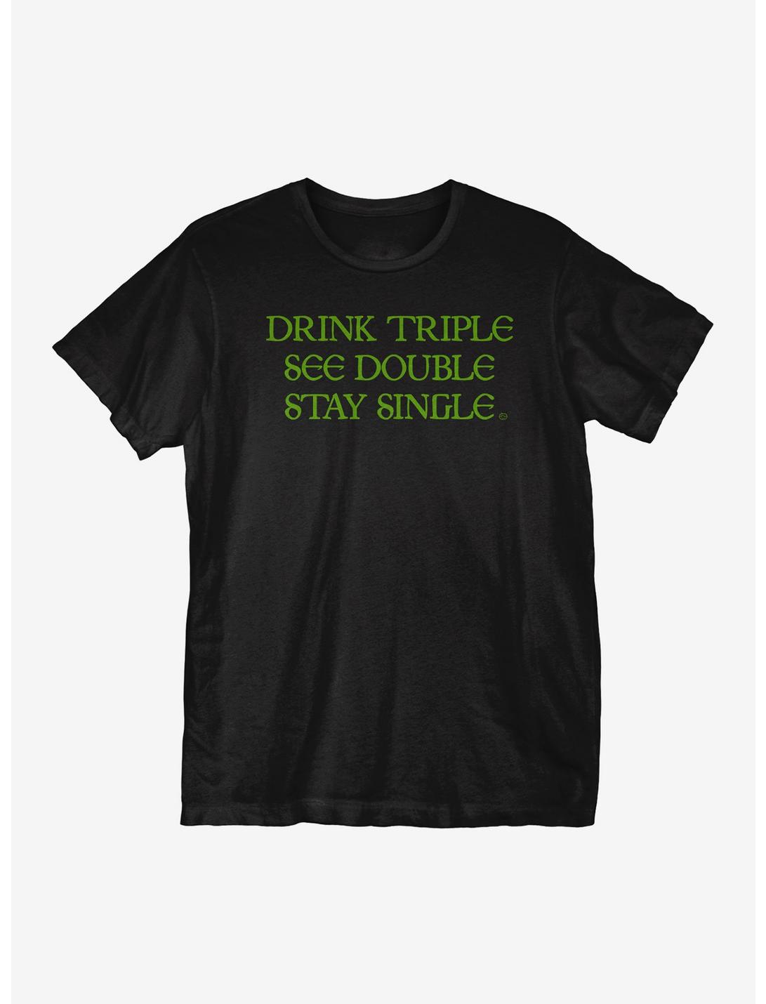 St Patrick's Day See Double T-Shirt, BLACK, hi-res