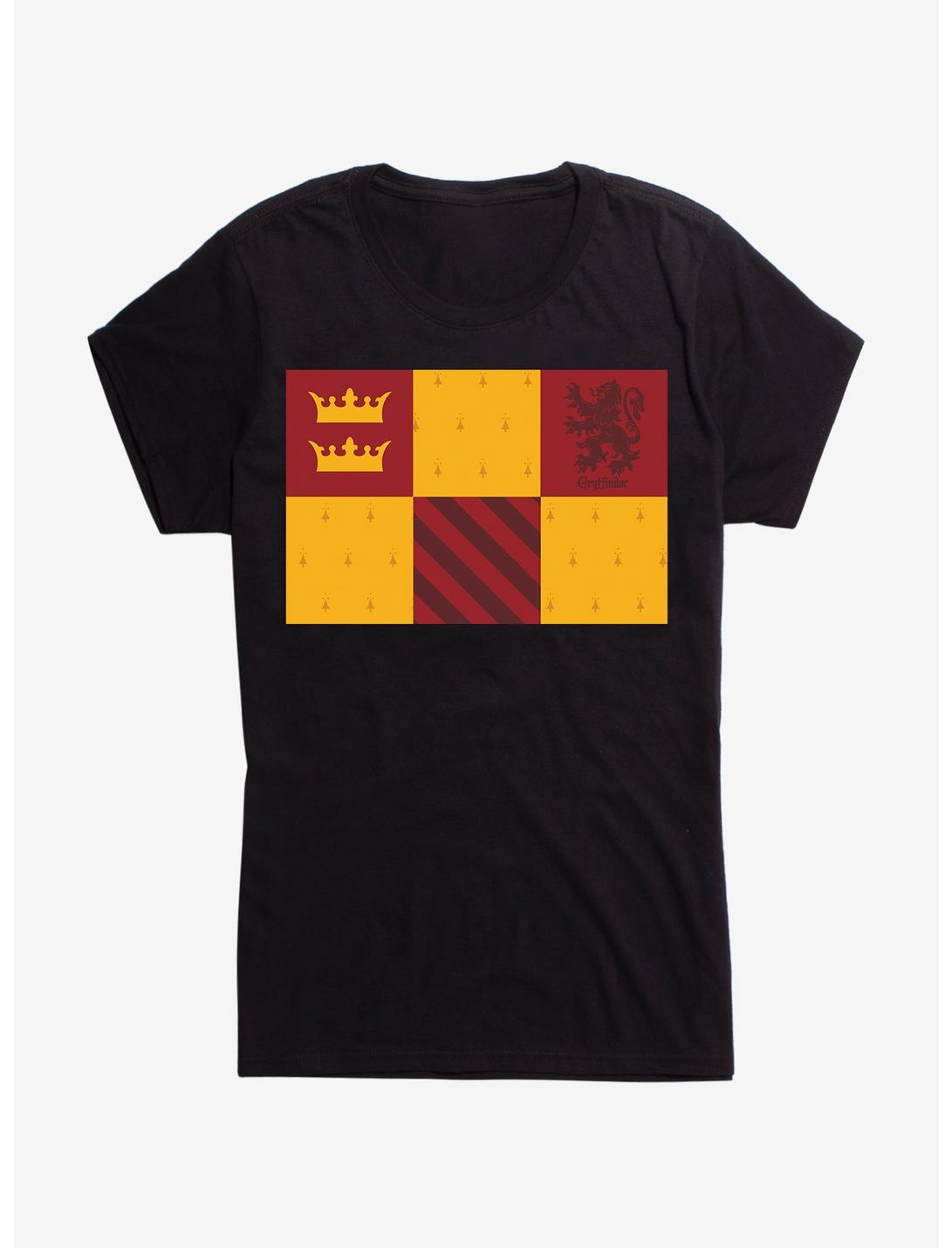 Harry Potter Gryffindor Checkered Patterns Girls T-Shirt, BLACK, hi-res