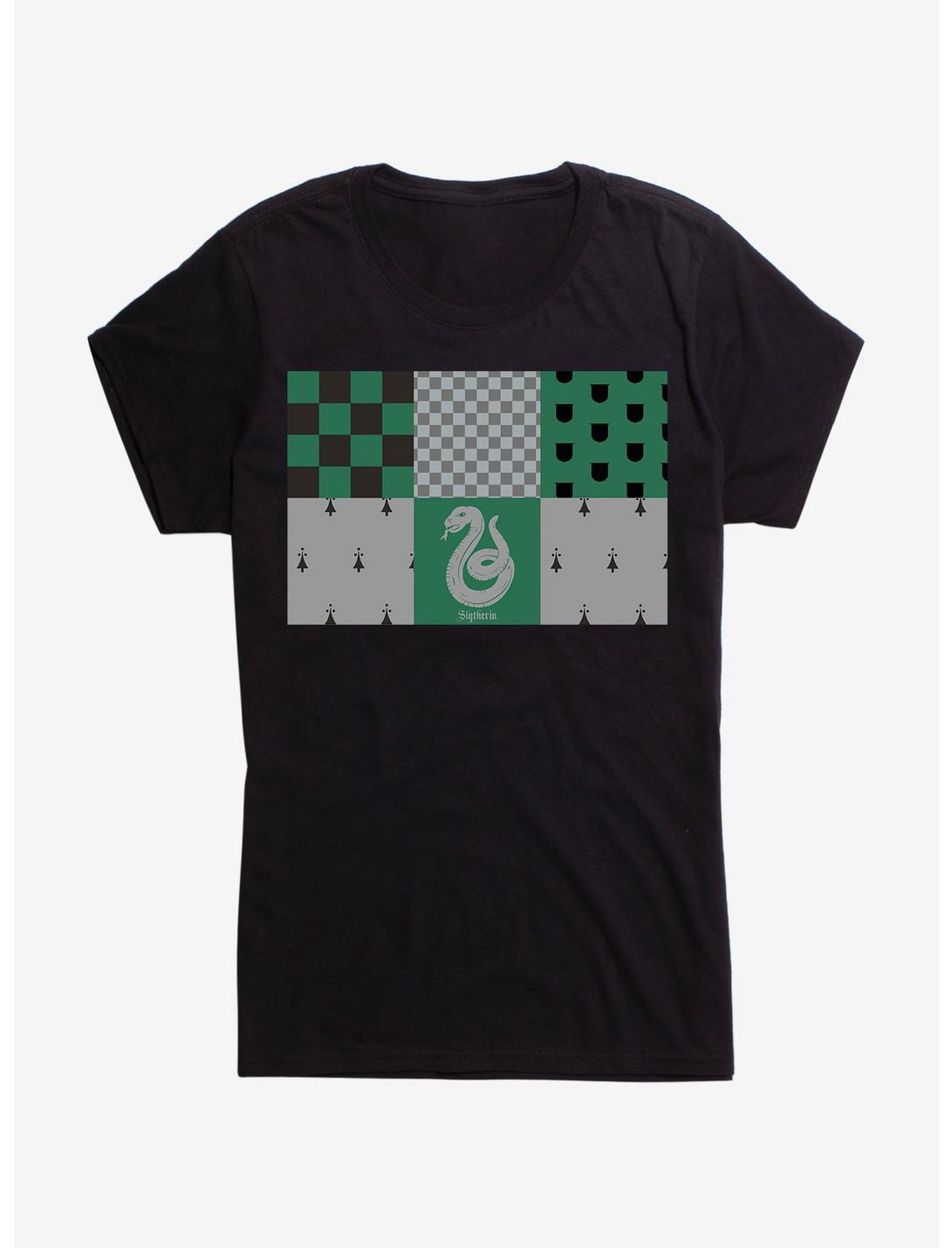 Harry Potter Slytherin Checkered Patterns Girls T-Shirt, BLACK, hi-res