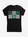 Harry Potter Slytherin Checkered Patterns Girls T-Shirt, BLACK, hi-res