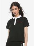 Pretty Strange Black & White Girls Polo Shirt, BLACK, hi-res