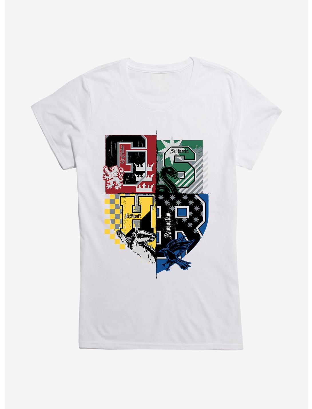 Harry Potter House Colors Shield Girls T-Shirt, WHITE, hi-res