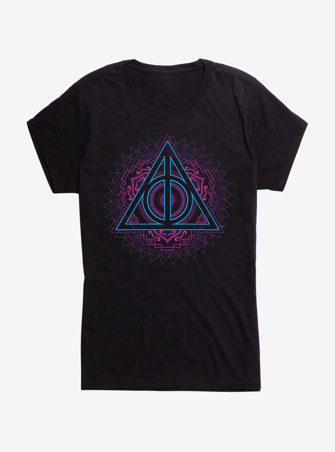 Harry Potter Deathly Hallows Symbol Decal Girls T-Shirt, BLACK, hi-res
