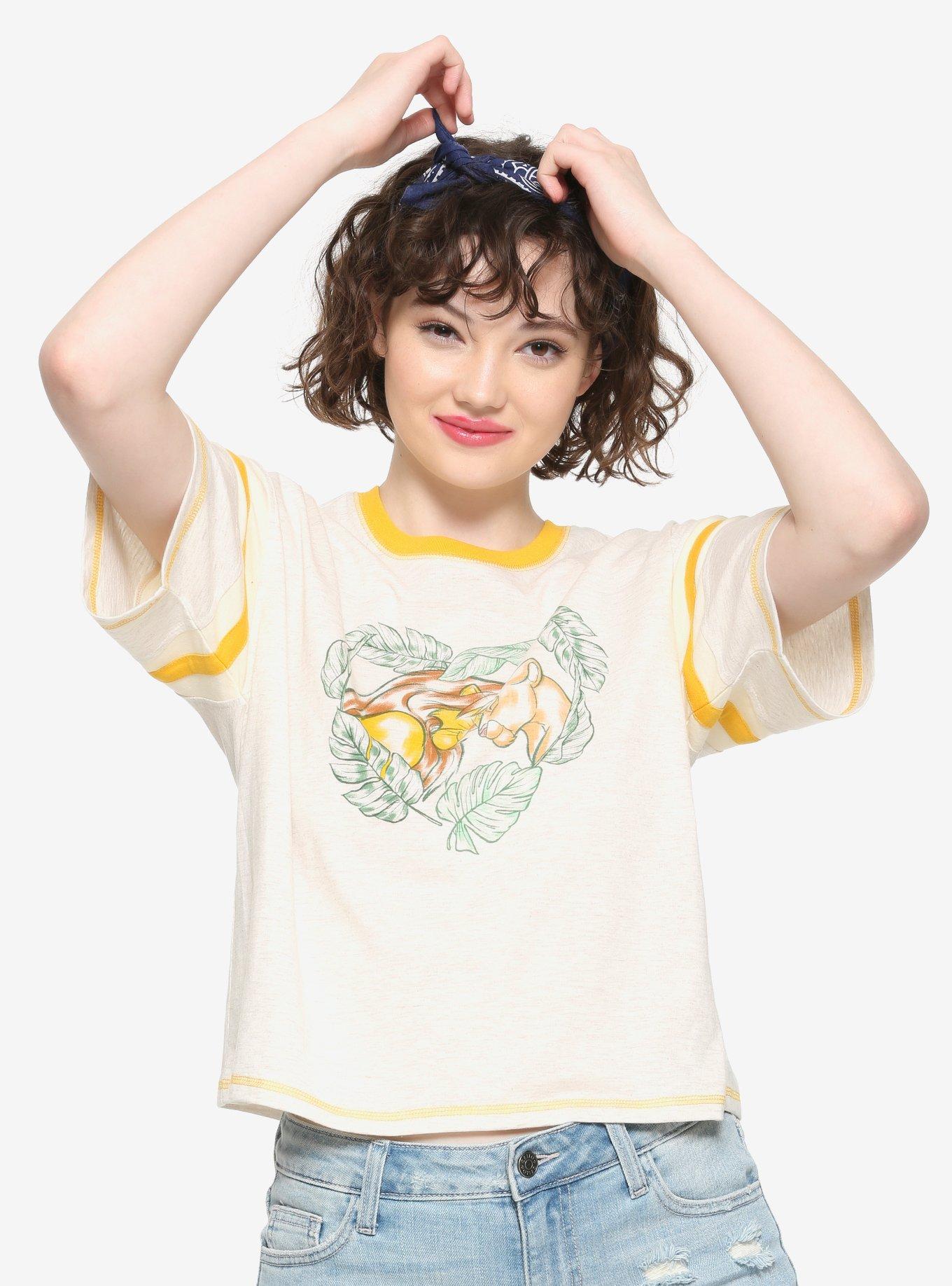 Her Universe Disney The Lion King Simba & Nala Varsity Stripe Crop T-Shirt, MULTI, hi-res